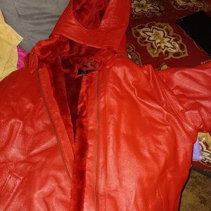 Men's large red leather coat Tanner's Avenue.